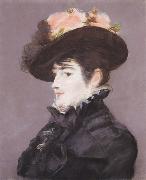 Edouard Manet Portrait de Jeanne Martin au Chapeau orne d'une Rose painting